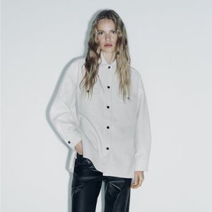 Zara gray soft overshirt shacket